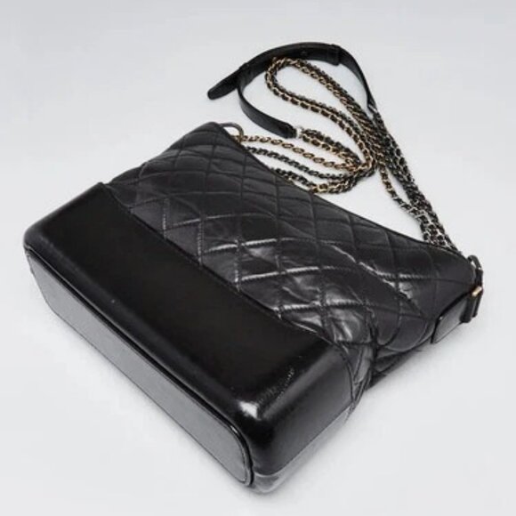 Chanel Black Quilted Aged Calfskin Leather Medium Gabrielle Hobo Bag - Picture 3 of 10